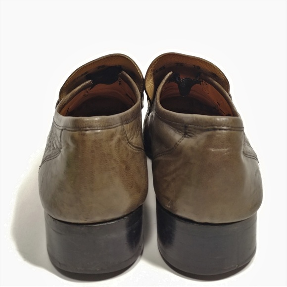 Mezlan Luxury Hand Burnished Olive Green Penny Loafers 10M main image 5
